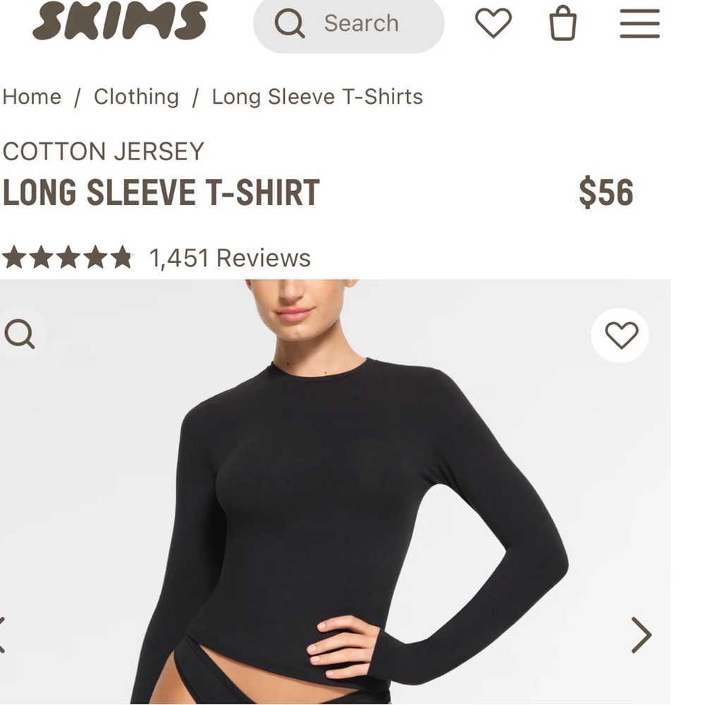 SKIMS LONG SLEEVE T SHIRT